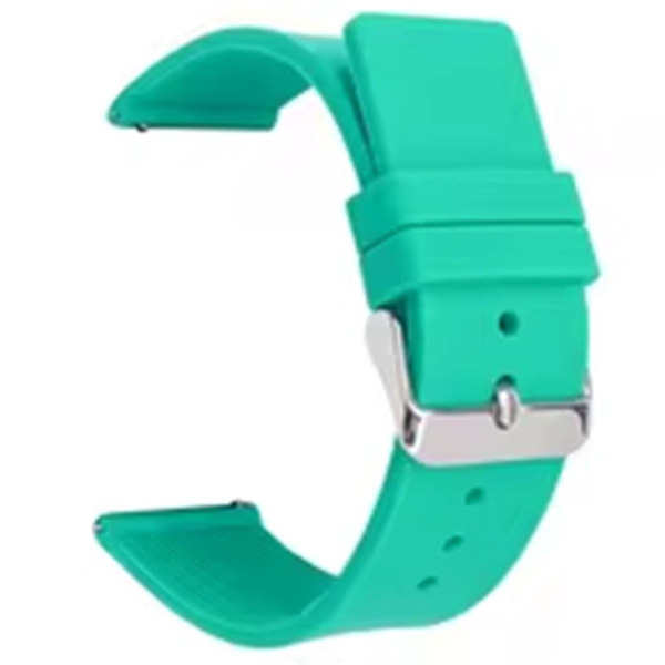 20mm yleinen silikoni rannekoru urheilullinen vaihdettav ranneke hopeisella soljella Cyan