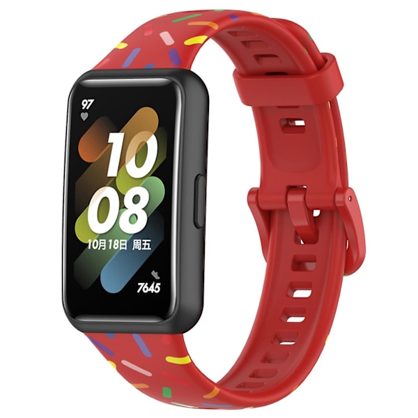 For Huawei Band 7 Spotted Wrist Band Replacement Silicone Watch Strap Red, Red C Huawei Band 7