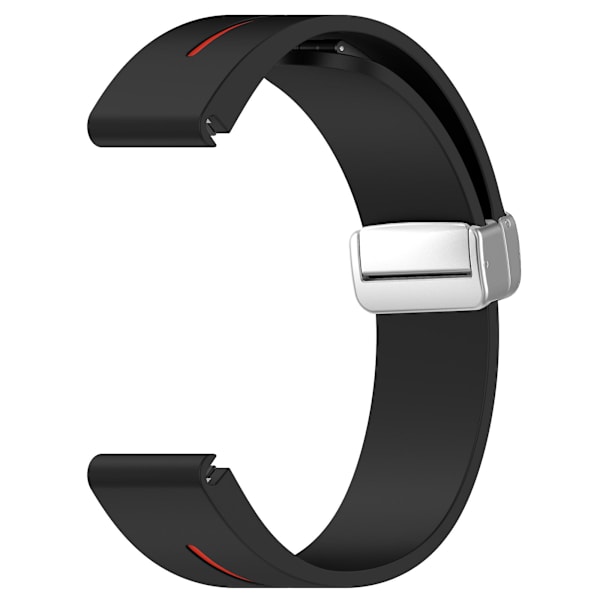 20mm kaksivärinen silikoninen magneettinen hopea solki ranneke Samsung Galaxy Watch 6/6 Classic/5/4 Black Red