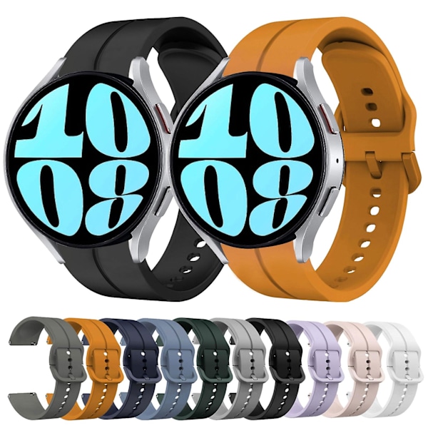 20mm Silikonihihna Samsung Galaxy Watch 6 40mm:lle White
