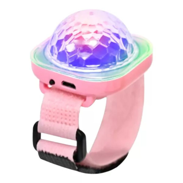USB LED-scenljus, uppladdningsbar minir handledsdiscokula för dansfest Pink