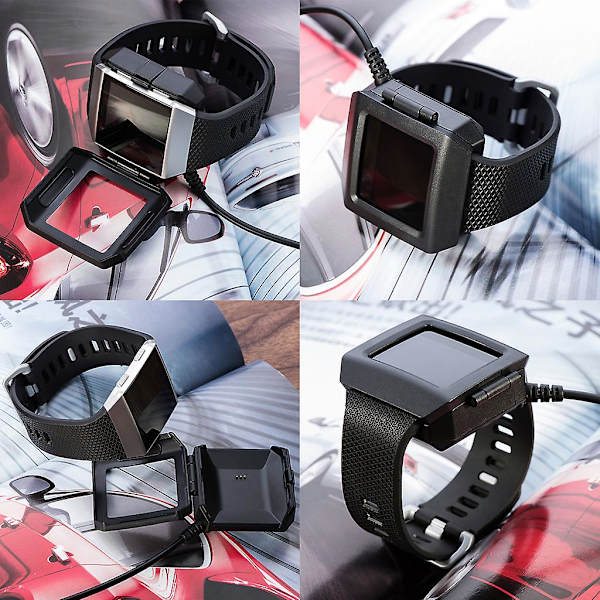 2 in 1 latauskaapelilaturipidike virtalähdesovitin Fitbit Ionic -kellolle