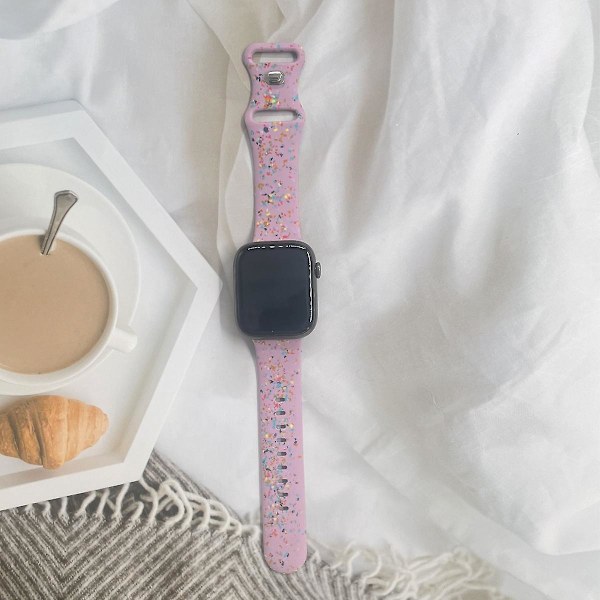 Klockarmband för Apple Watch Series 9 8 7 41mm/SE (2023) SE (2022) 6 5 4 SE 40mm/3 2 1 38mm, 8-spänne Purple G Apple Watch Series 9 4