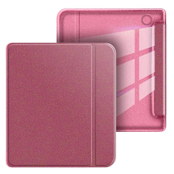 Etui til 7\" Kobo Libra Colour 2024, Glitrende Akryl Rose Red