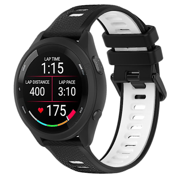 Garmin Forerunner 265 -kaksivärinen silikoniranneke, kulutusta kestävä älyranneke Black White A Garmin Forerunner 265