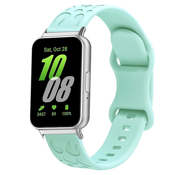 Samsung Galaxy Fit -silikoniranneke, leopardikuvioitu, vaihdettava rannehihna - pinkki Light Green