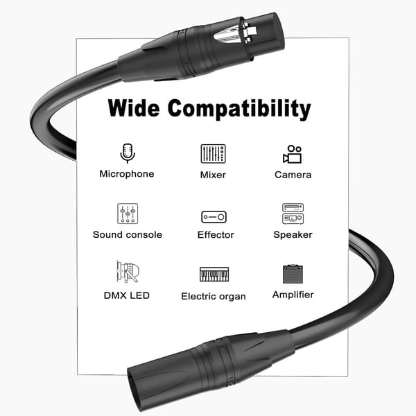 Adapter Balansert XLR til XLR 3m Kabler med 3-Pin (Rød) Red 3m