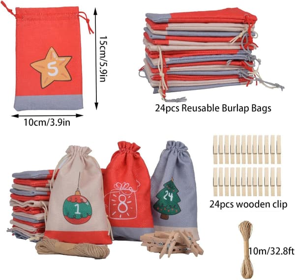 24 st julklappspåsar med dragsko