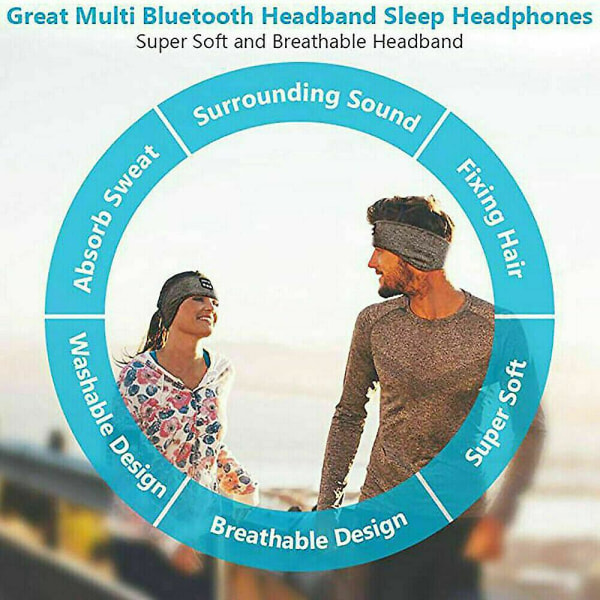 Trådlöst Bluetooth Pannband Sleeping Eye Mask Hörlurar Headset Musik Sport Red