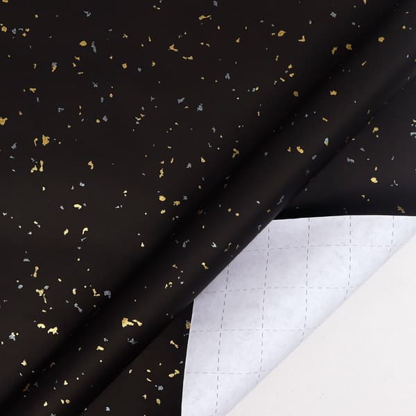 Presentpappersrulle - Svart Gulddesign, 43 cm x 10 m