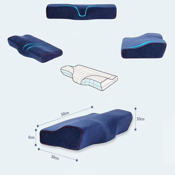 Memory Foam Cervical Kudde för Nacke och Axel, för Sidosovare (Ljusgrå) Light Gray