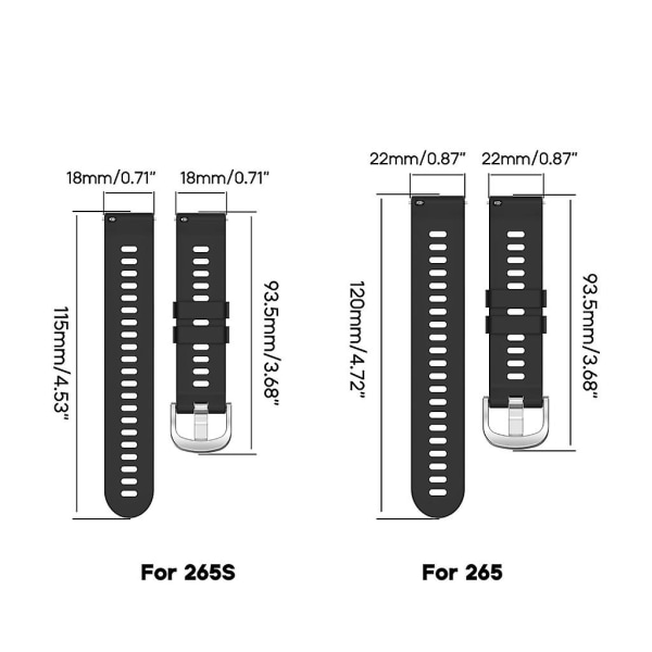 För Forerunner 265/265S Watch Loop Silikonrem-armband Svettsäkert armband Dark blue 265S