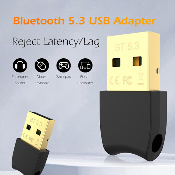 Bluetooth 5.3 USB-adapter, Plug & Play Mini Dongle-sender