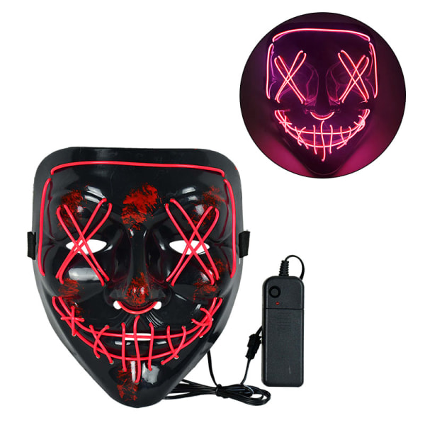 Cosmask Halloween Neon Mask Led Mask Masque Masquerade Party Masker Ljus Glow In The Dark Roliga Masker Cosplay Kostymtillbehör 7