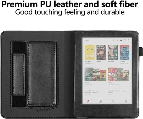Etui til 6\" Kobo Clara Bw (2024) E-læser, foldbart standercover med håndrem Dark Blue