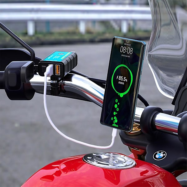 Vanntett motorsykkel plast Sae-kontakt 1422c2 dobbel USB-lader ledning
