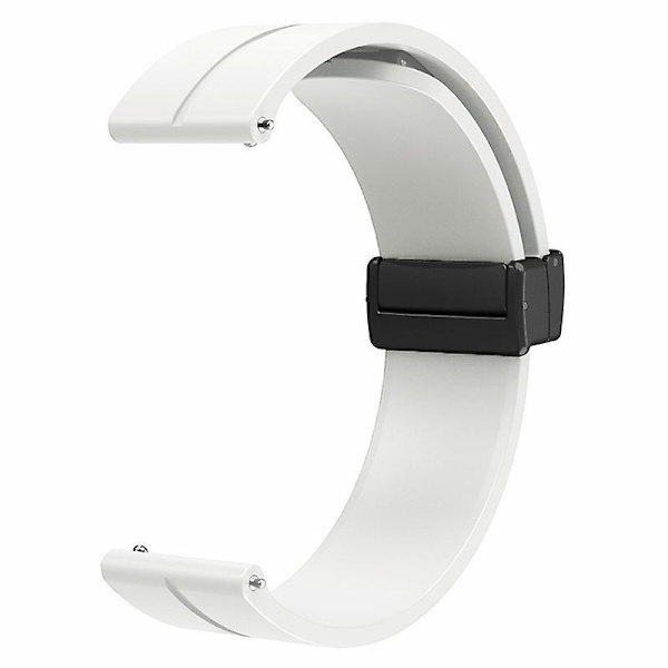 Magnetisk folde spænde 20mm silikone rem ur rem til Huami Amazfit Gtr Mini/ Gts 4/3/2 / Bip 3 White