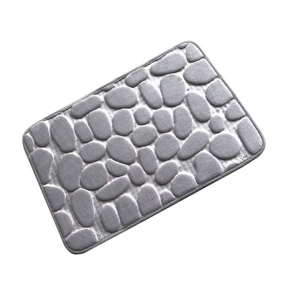 Badrumsmatta Halkfria mattor i handfat Badkar Sidogolv Matta Duschrum Dörrmatta Memory Foam Pad Kullersten präglad grey 50*80cm