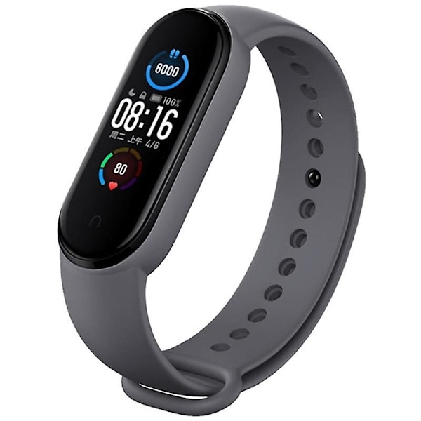 For Xiaomi Mi Band 6 (CA8856) Silikonarmbånd Dark Grey