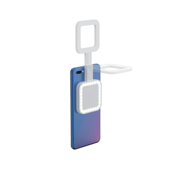 Magnetisk LED Selfie-lys for iPhone, fylllys i lommestørrelse med 6 lysmoduser (hvit)