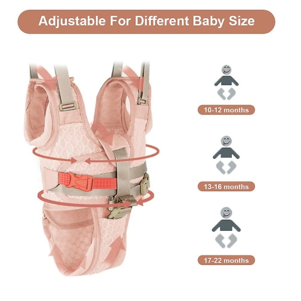 Justerbart Baby Learning Walker-selebelte for 7-24 måneder Pink