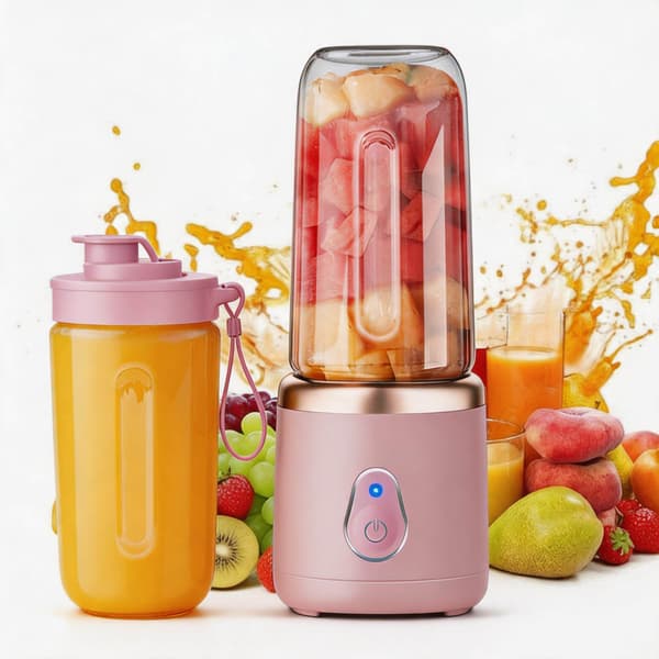 Blender, 10-blad med bärbar kopp, enknappsstart, 400 ml (rosa)
