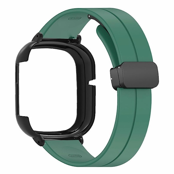 Rannekkeen magneettinen solki Silikoni rannehihna Honor Watch 4:lle, kellokuorella Army Green