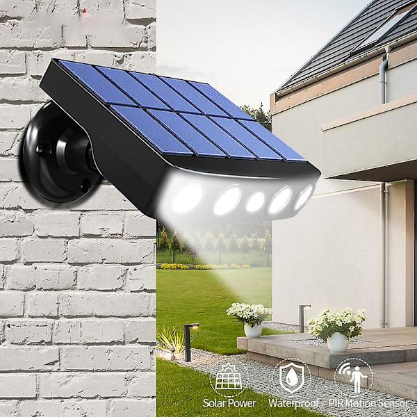 Solar Led Vägglampa Utomhus Rörelsesensor Vattentät Ip65 White White Light
