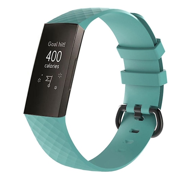 Diamantmönstrad silikonklockarmband för Fitbit Charge 4 Liten storlek 190*18mm (Kaffebrun) Light Green