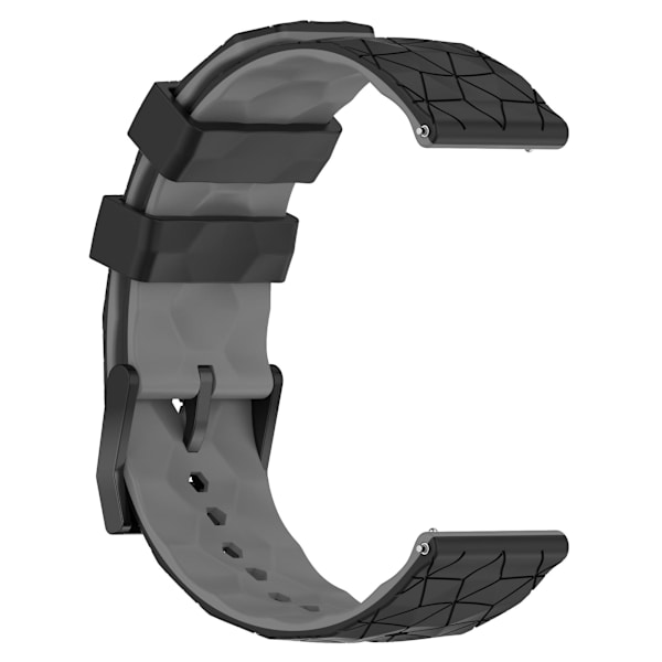 Klockarmband för Huami Amazfit GTR 4 46mm, fotbollsmönster tvåfärgat 22mm silikonklockarmband Black  Grey