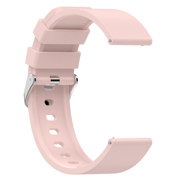 Silikoniranneke Garmin Venu/Venu 2 Plus/Venu Sq/Venu Sq 2 -kellolle, 20 mm:n ranneke hopeisella ruostumattomasta teräksestä valmistetulla soljella Light Pink