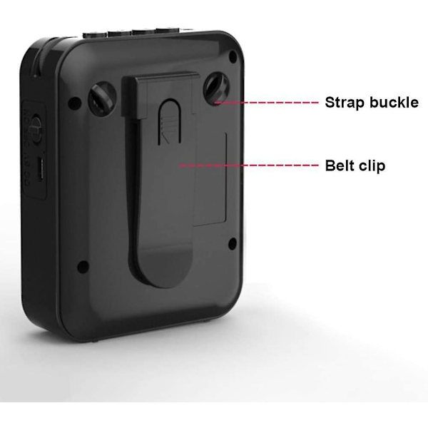 Bærbar Stemmeforstærker, Bluetooth Mavebælte Stemmeforstærker black