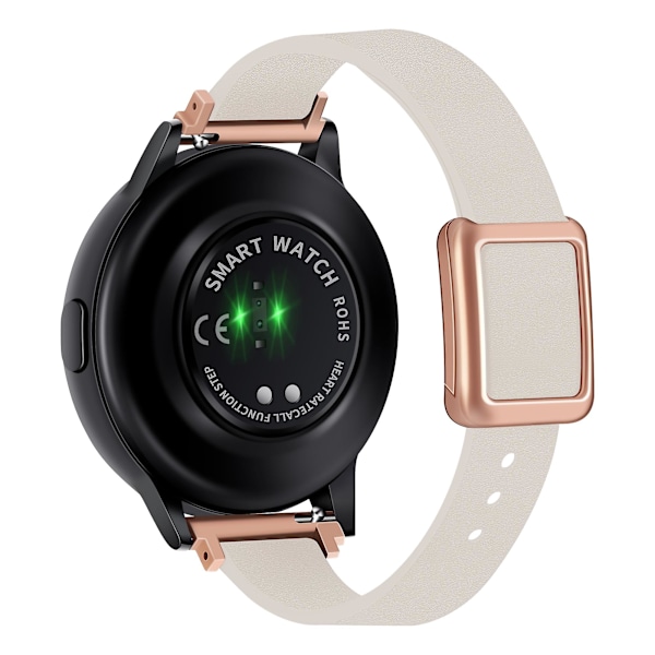 20mm skinnrem for Samsung Galaxy Watch6 Classic 47mm 43mm, med magnetisk foldespenne Starlight Rose Gold Buckle