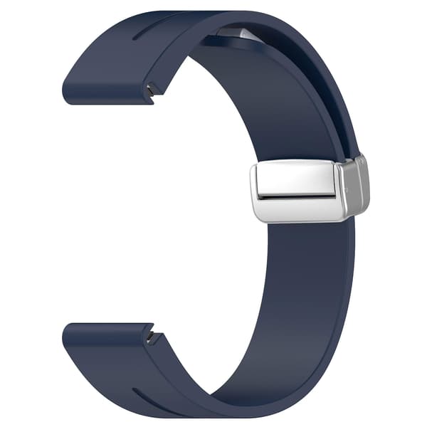 Silikon 26mm Fällbart Silver Spänne Klockarmband För Garmin Fenix 7x/7x Solar/tactix 7 Pro Midnight Blue