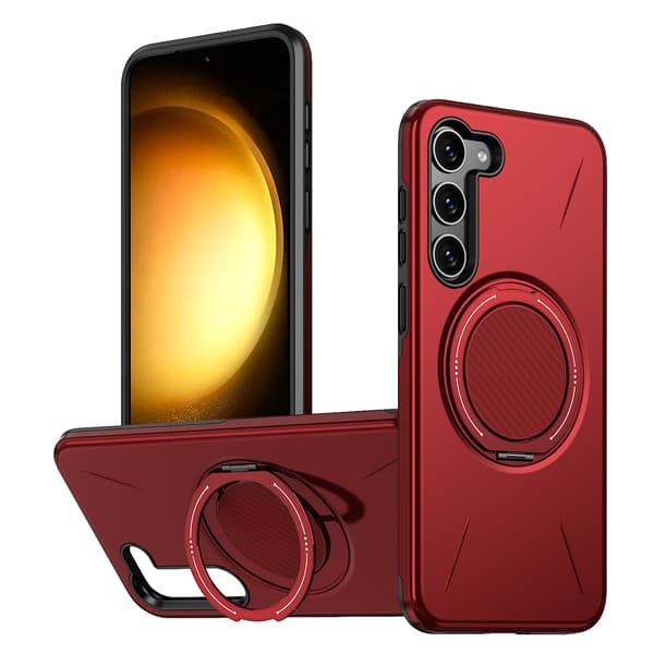 Etui til Samsung Galaxy S23, roterende støtteben TPU + PC (rød)