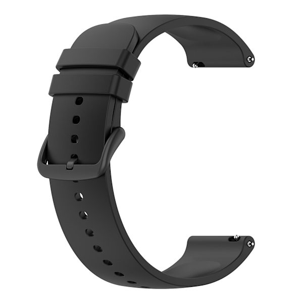 Til Samsung Galaxy Watch 5 Pro 45mm/Huami Amazfit Bip 3/3 Pro Silikonurrem 20mm Justerbar Håndledsstrop Justering Black Black Buckle