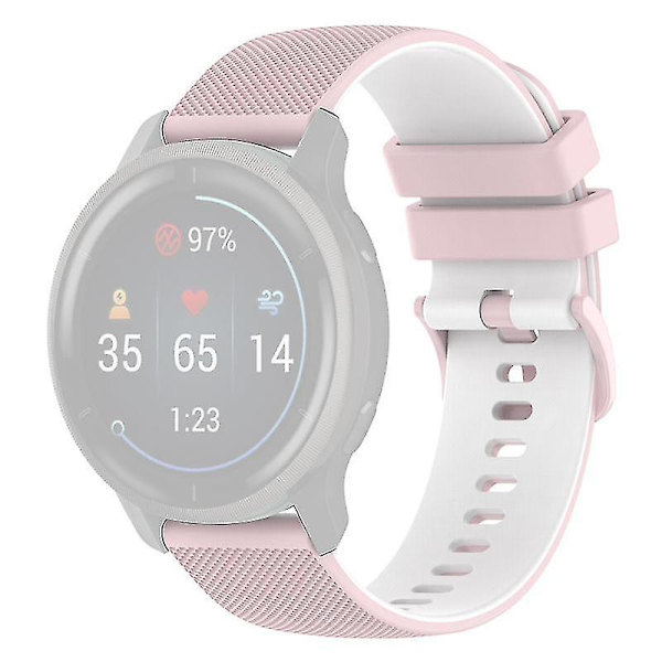 Garmin Venu2 Plus/Vivoactive 3/Vivomove Sport Silikon Armband Ersättning Klockarmband 20mm Pink White I Other Smartwatch Model