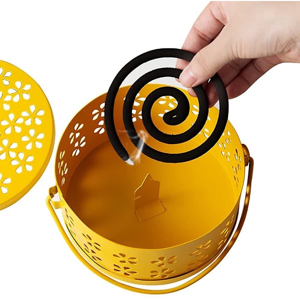 Myggspiralhållare Retro Bärbar Mosquito Rökelsebrännare nsect Repellents Box Yellow