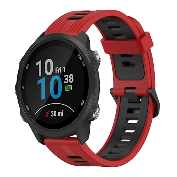 20 mm silikone urbånd til Garmin Forerunner 245 Music Red Black