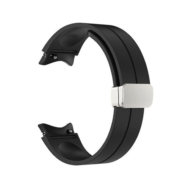 Andningsbart silikonarmband med magnetiskt spänne för Watch 5 Pro Black Ladies