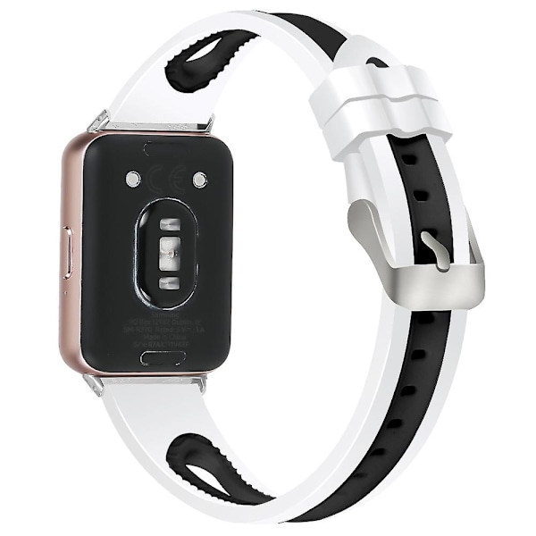 SM-R390 för Samsung Galaxy Fit3 Silikonklockarmband Justerbart Tvåfärgat Armband Black White