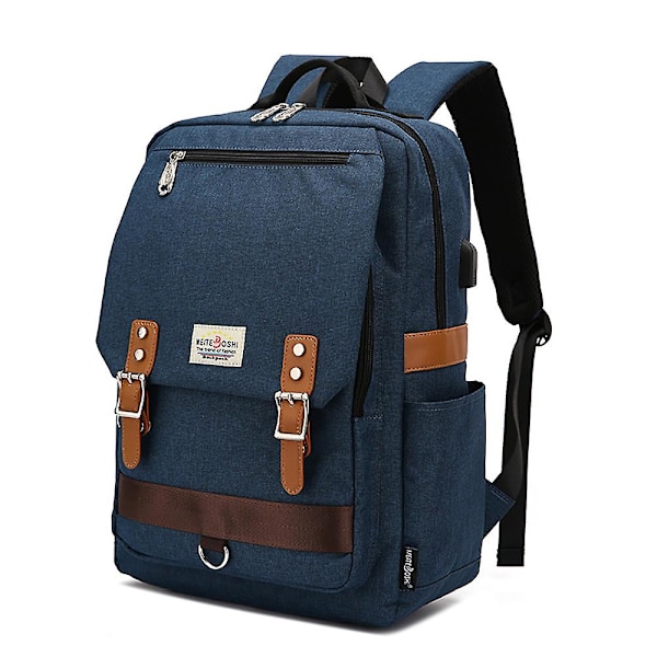 Laptop skolväska, fritidsväska, bok väska Dark blue