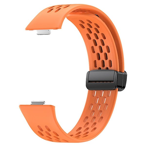 Silikonarmband med ihålig design och magnetiskt viklås till Huawei Watch Fit 3 Orange