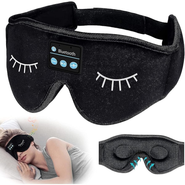 Sleep kuulokkeet Bluetooth, Sleep Music Eye Mask, 3d Bluetooth 5.0 langattomat nukkuvat kuulokkeet