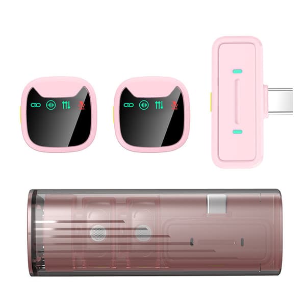 Myggmikrofon med flera brusreduceringsfunktioner Pink Type-c
