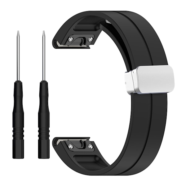 22mm klockarmband Silive spänne silikon handledsrem för Garmin Fenix 7/forerunner 965/955/945/935 Black
