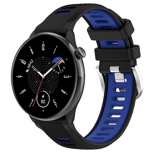 20mm Silikonihihna Samsung Galaxy Watch 6 Classic 47mm Black Blue