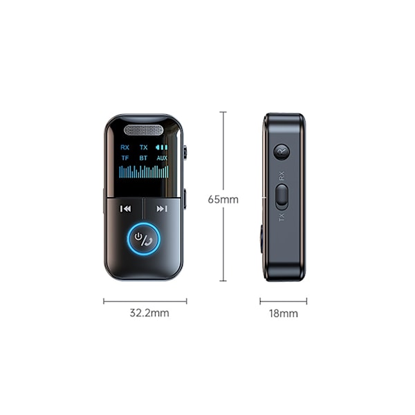 Trådløs Bluetooth 5.4 Audio Receiver 4 i 1 Bluetooth Audio Adapter til Højttaler til Hjemmet (Sort)