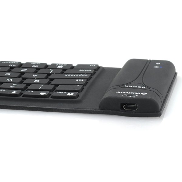 Foldbart tastatur IP67 Bluetooth silikone tastatur, understøtter PC, Mac, Android + IOS