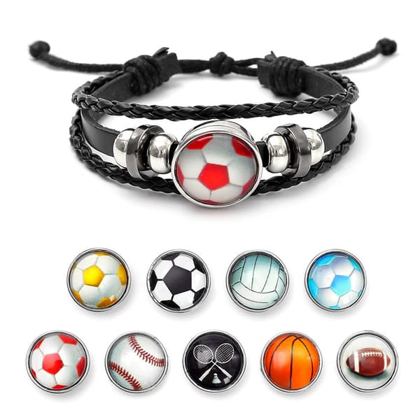 Armband för badminton, justerbart läderarmband för män